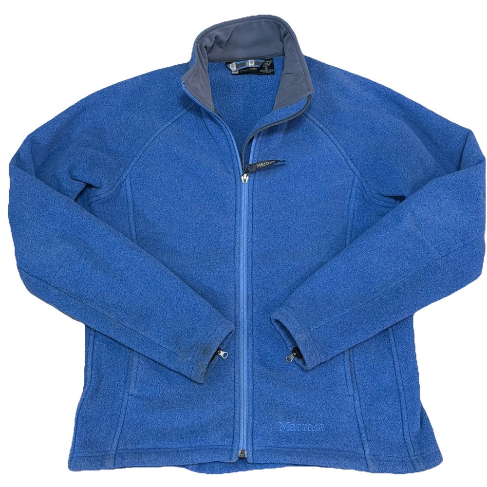 Marmot Women's Large Blue Rockin‎ Full Zip Long Sleeve Fleece Jacket